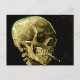 Van Gogh Smoking Skeleton Postcard