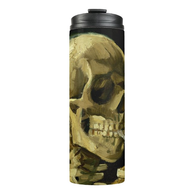 Van Gogh Smoking Skeleton Thermal Tumbler (Front)