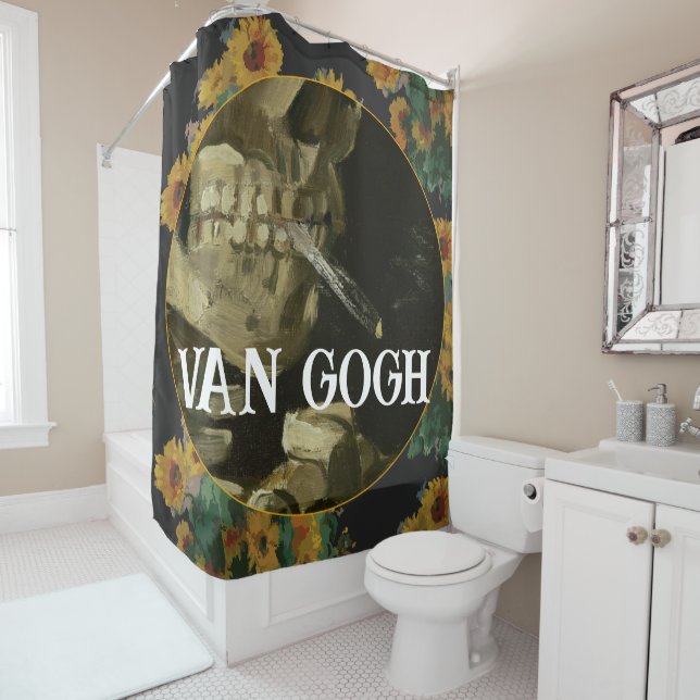 Van Gogh Smoking Skull 2032 2033 2034 2035 2036 Shower Curtain (In Situ)