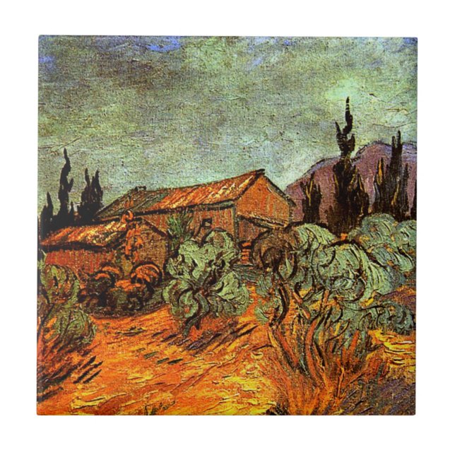 Van Gogh - Snowy Landscape Ceramic Tile (Front)