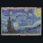 Van Gogh, Starry Nigh Throw Blanket<br><div class="desc">Van Gogh,  Starry Nigh,  classic painting</div>