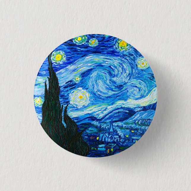 Van Gogh Starry Night 3 Cm Round Badge (Front)