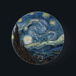 Van Gogh Starry Night 6 Cm Round Badge<br><div class="desc">Vincent Van Gogh Starry Night masterpiece,  vintage artwork on modern day products from Zazilicious</div>