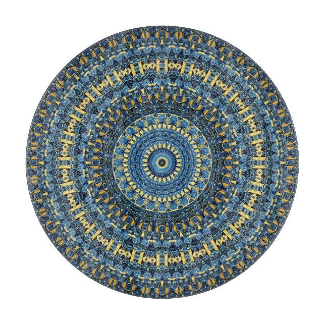 Van Gogh Starry Night Abstract Groovy Boho Mandala Cutting Board (Front)