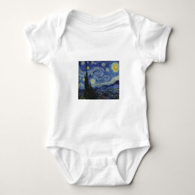 Van Gogh Starry Night Baby Bodysuit (Front)