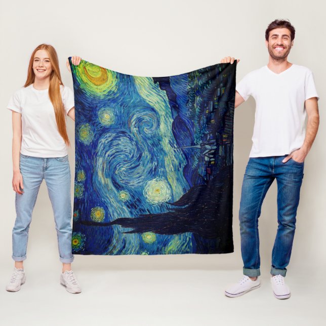Van Gogh Starry Night Bedding Set Fleece Blanket (In Situ)