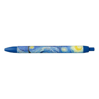 Van Gogh starry night blue/black ink ballpoint pen