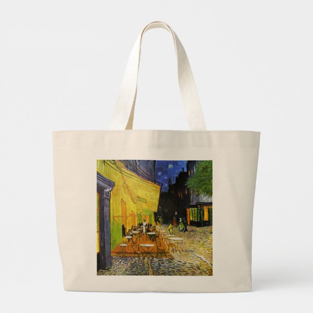 Van Gogh, “ Starry Night ” & “ Café Terrace ” Large Tote Bag (Back)