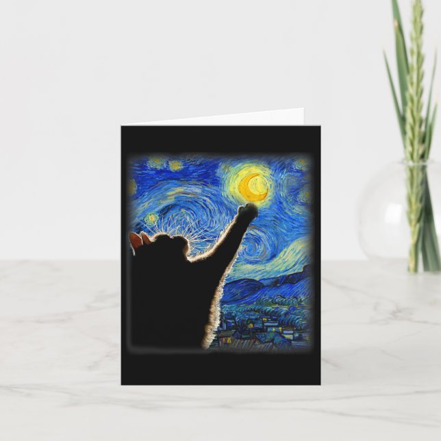 Van Gogh Starry Night Cat - Clic Fit  Card (Front)