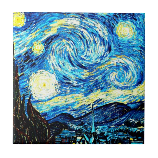 Van Gogh: Starry Night Ceramic Tile (Front)