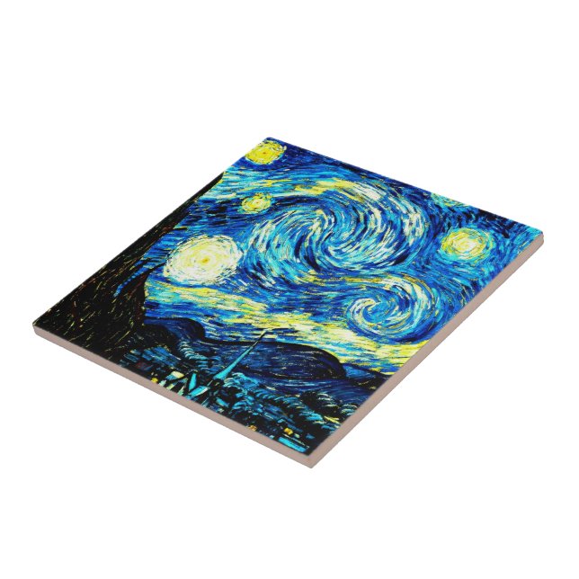 Van Gogh - Starry Night Ceramic Tile (Side)