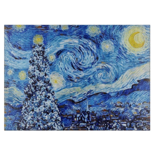 Van Gogh - Starry Night - Christmas Cutting Board (Front)