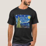 Van Gogh Starry Night - Christmas Tree T-Shirt<br><div class="desc">This design features an adoption of the classic oil painting "The Starry Night" by Vincent Van Gogh - the dutch painter widely considered as one of the greatest painters of all time. The Starry Night is an oil canvas by the post-impressionist painter Vincent van Gogh. This Van Gogh Starry Night...</div>