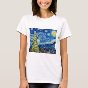 Van Gogh Starry Night - Christmas Tree T-Shirt