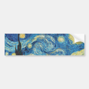 Van Gogh Starry Night Classic Impressionism Art Bumper Sticker