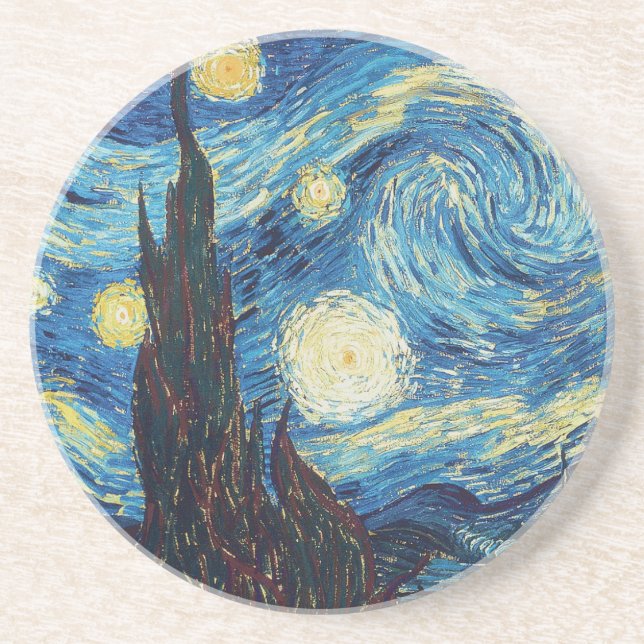Van Gogh Starry Night Classic Impressionism Art Coaster (Front)