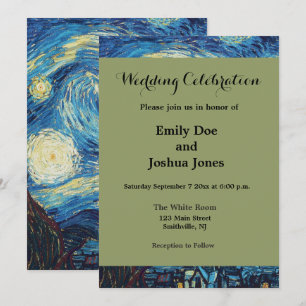 Van Gogh Starry Night Classic Impressionism Art Invitation