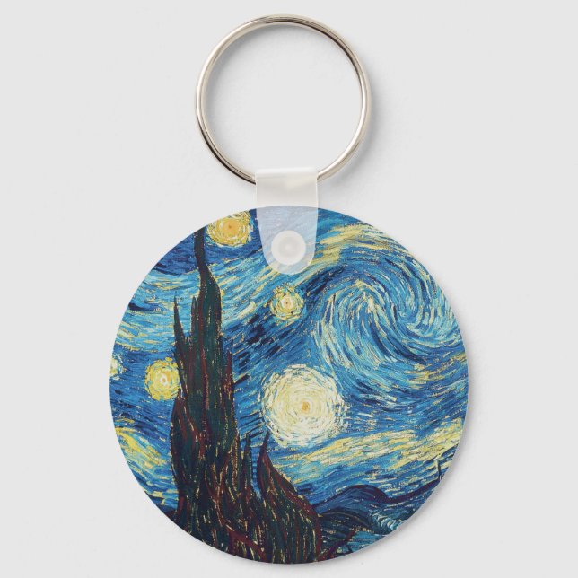 Van Gogh Starry Night Classic Impressionism Art Key Ring (Front)