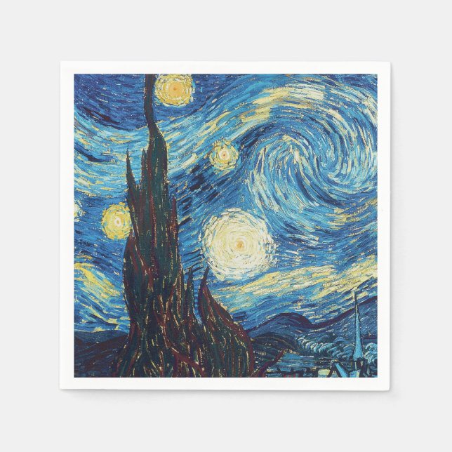Van Gogh Starry Night Classic Impressionism Art Napkin (Front)