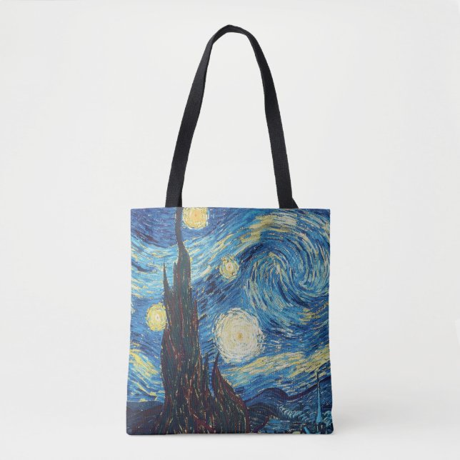 Van Gogh Starry Night Classic Impressionism Art Tote Bag (Front)