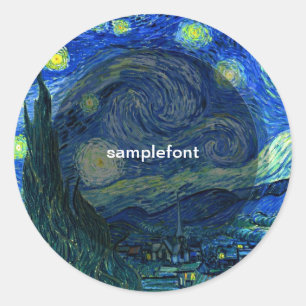 van gogh starry night classic round sticker