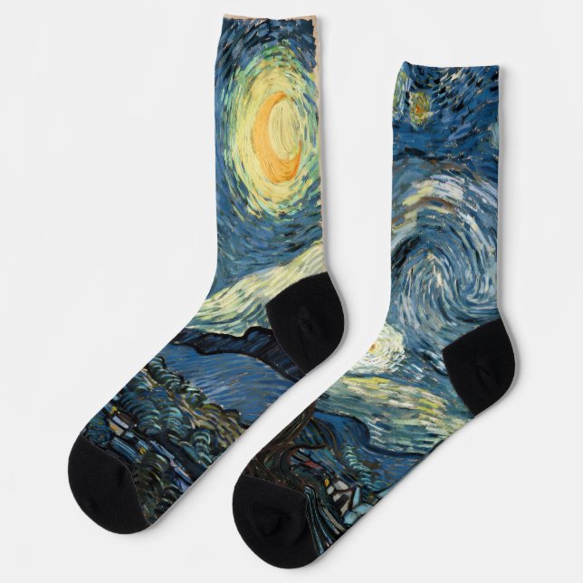 Van Gogh Starry Night Design Socks (Left)