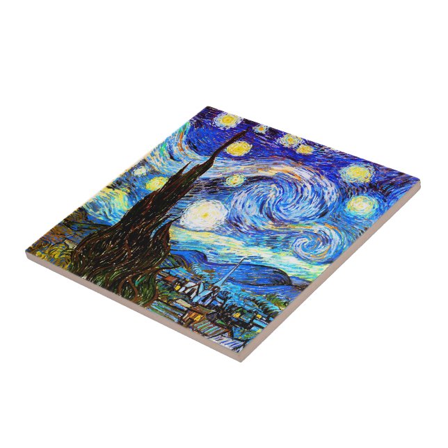Van Gogh Starry Night Fine Art Ceramic Tile (Side)