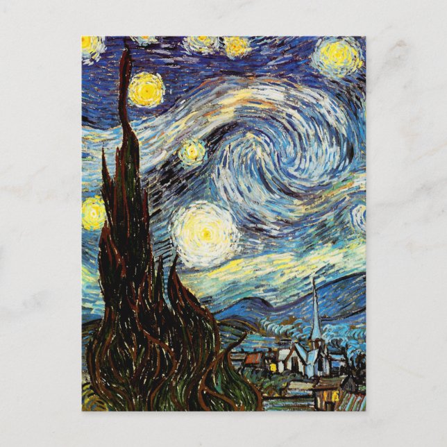 Van Gogh Starry Night Fine Art Postcard (Front)