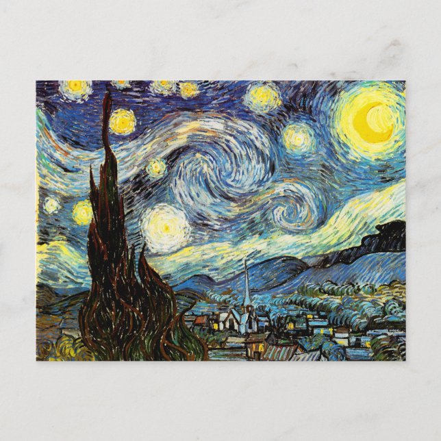 Van Gogh Starry Night Fine Art Postcard (Front)