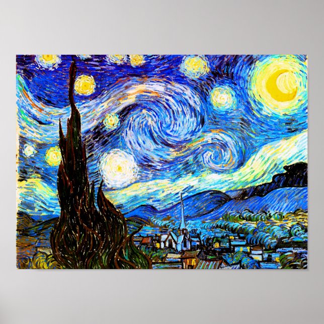 Van Gogh Starry Night Fine Art Poster (Front)