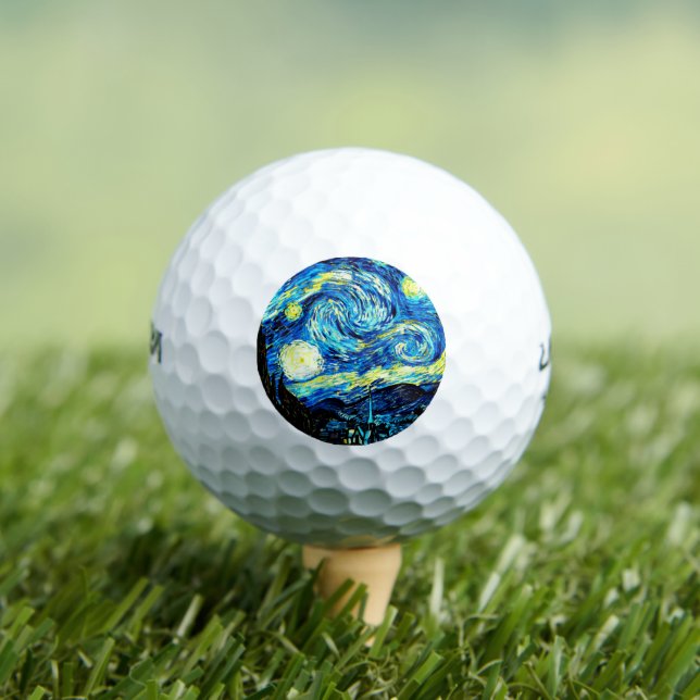 Van Gogh - Starry Night  Golf Balls (Insitu Tee)
