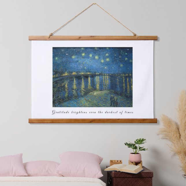 Van Gogh Starry Night Gratitude Artistic Uplifting Hanging Tapestry (Bedroom)