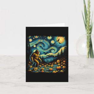 Van Gogh Starry Night Halloween Big Foot Pumpkin Card