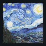 Van Gogh Starry Night Impressionism Art Wall Clock<br><div class="desc">Wonderful    vintage Impressionism fine art  painting of  Van Goghs' Starry Night is on this   Wall Clock. Image is public domain due to expired copyright.</div>