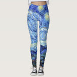 Van Gogh Starry Night Impressionism Print Leggings<br><div class="desc">Wonderful     vintage fine art Impressionism  painting  by Van Gogh of Starry Night  is on these All Over Print Leggings.  Image is public domain due to expired copyright.</div>