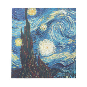 Van Gogh Starry Night Impressionist Painting Notepad