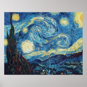 Van Gogh Starry Night Impressionist Painting Poster