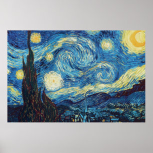 Van Gogh Starry Night Impressionist Painting Poster