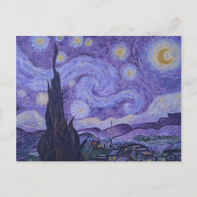 Van Gogh Starry Night in Purple Postcard (Front)