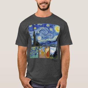 Van Gogh Starry Night, Irises, Room with Chair, an T-Shirt
