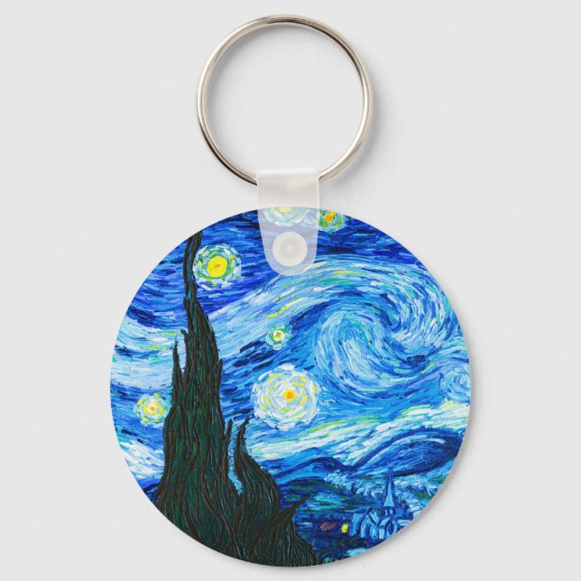 Van Gogh Starry Night Key Ring (Front)