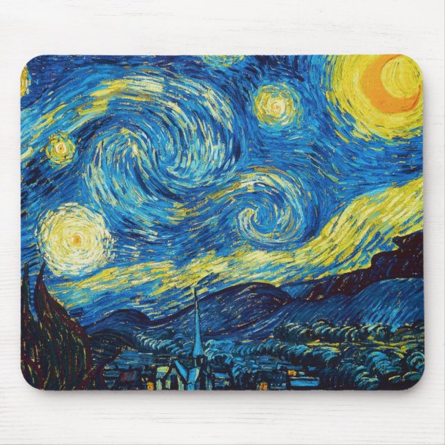 Van Gogh Starry Night Mouse Pad (Front)