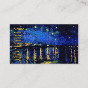 Van Gogh Starry Night Over Rhone  (F474) Fine Art Business Card