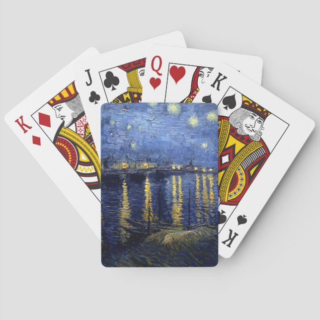 Van Gogh Starry Night Over Rhone Playing Cards (Back)
