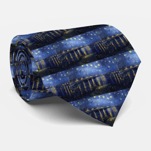 Van Gogh Starry Night Over Rhone Tie (Rolled)