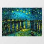 Van Gogh Starry Night Over the Rhône<br><div class="desc">Window Cling featuring Vincent van Gogh’s oil painting Starry Night Over the Rhône (1888). Shining yellow stars decorate the blue night sky as a couple strolls along a riverbank in Arles. A perfect gift for fans of Post-Impressionism and Dutch art.</div>