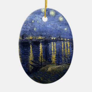 Van Gogh Starry Night Over The Rhone Ceramic Ornament