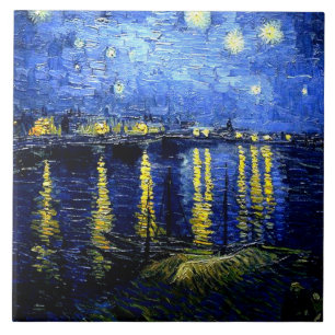 Van Gogh - Starry Night over the Rhone Ceramic Tile