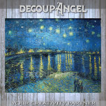 Van Gogh- Starry Night Over the Rhone Decoupage Tissue Paper<br><div class="desc">This tissue paper for decoupage features Van Gogh’s "Starry Night Over the Rhône", a breathtaking nocturnal scene full of dreamy, swirling reflections and luminous stars. The design captures the tranquil beauty of the Rhône River at night, where the glowing city lights dance upon the water in shimmering blues, deep indigos,...</div>