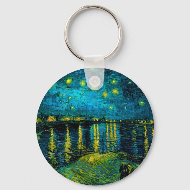 Van Gogh Starry Night Over the Rhône  Key Ring (Front)